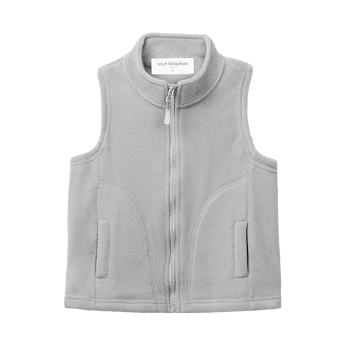 Mud Kingdom Toddler Boy Vest Gray Polar Fleece Lightweight 4T - Image 1