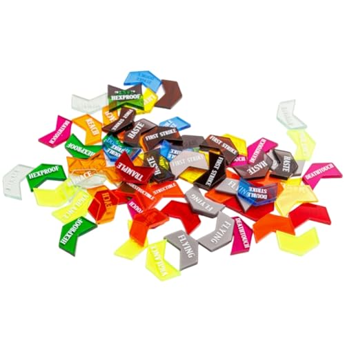 PUGED 72 Pieces MTG Keyword Counters with Box for Magic The Gathering Colored MTG Creature Stats Buff Tokens MTG Gift Accessories Keyword Counters - Image 5