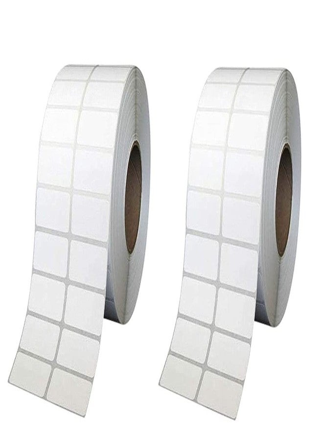 True-Ally 50x25 Direct Thermal Barcode Label Sticker - 2 x 1 inch - 50mm x 25mm - 2 Ups - 2000 Labels Per Roll - White Self Adhesive Sticker for Printing Barcoding (2 Roll Per Pack (4000 Labels)) - Image 1