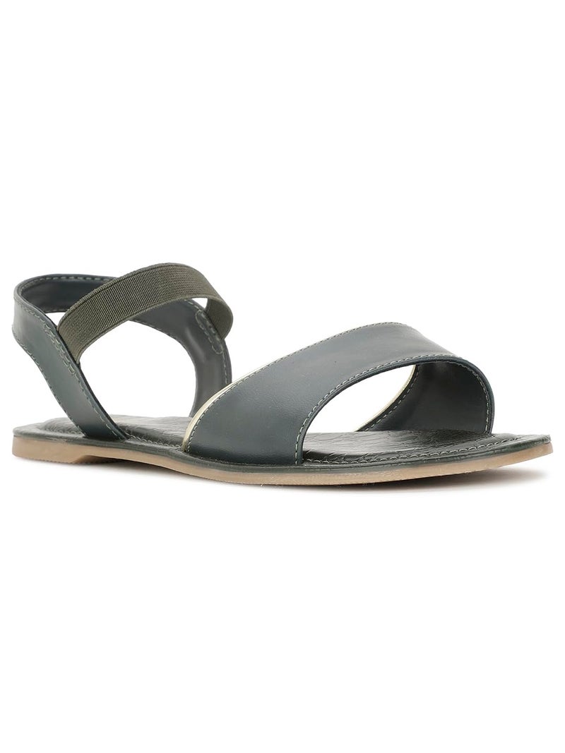Bata 5617 Christie Sandal E 24 Dark Green Sandals for Women|Family outings|Cushioning|Adjustable Straps|Keep feet Cool and Dry| Size- 4 - Image 1