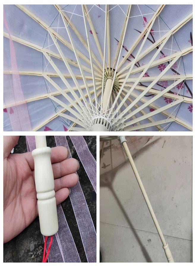 Bestage 33" Handmade Oiled Parasol Bamboo Silk Umbrella Chinese Japanese Art Classical Dance Umbrella Plum Blossom for Wedding Parties Photography Costumes Cosplay Decoration and Other Events, Celadon - Image 5