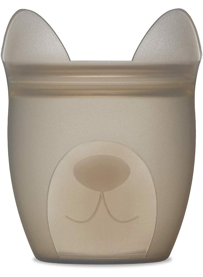 Zip Top حاوية وجبات الأطفال Zip Top (كلب) - 100% سيليكون بلاتينيوم خالص - Image 1