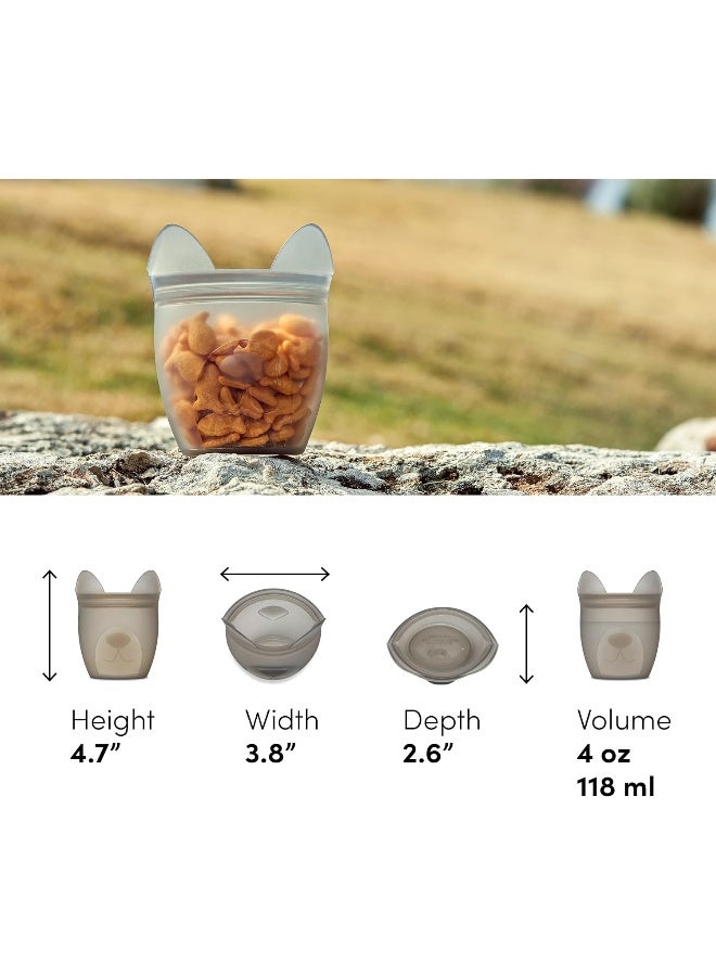 Zip Top حاوية وجبات الأطفال Zip Top (كلب) - 100% سيليكون بلاتينيوم خالص - Image 3