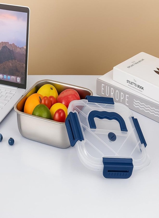 Gyanadh Stainless Steel Lunch Box with Airtight Leakproof Lid Handle BPA-Free Food Storage Container for Office School Travel Durable Easy-Lock Tiffin Box - Image 2