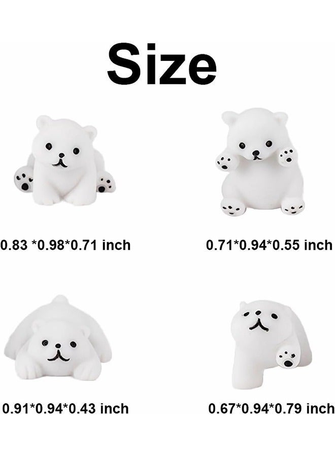 إكسسوارات مرآة الرؤية الخلفية اللطيفة للسيارة على شكل دب قطبي وديكور داخلي للوحة القيادة وزينة السيارة وهدايا مضحكة لمرآة السيارة اللطيفة والديكورات الداخلية (4 قطع) - Image 5