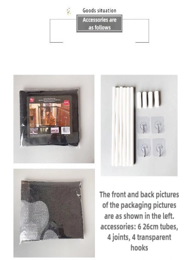 Stair Safety Gate, Dog Barriers, Door Safety Gate No Drilling, Portable Barrier for Baby and Dogs, Foldable Magic Door for Pets, Stair Protection (110 x 72 cm, Black) - Image 5