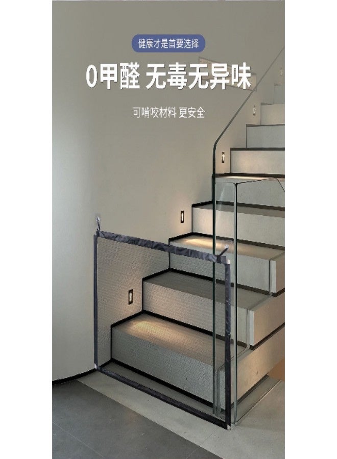 Stair Safety Gate, Dog Barriers, Door Safety Gate No Drilling, Portable Barrier for Baby and Dogs, Foldable Magic Door for Pets, Stair Protection (110 x 72 cm, Black) - Image 2