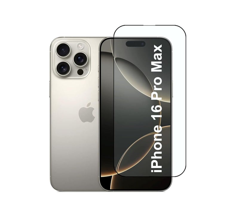 EitanshaKart Military-Grade Tempered Glass Screen Protector Compatible for iPhone 16 Pro Max with Edge to Edge Coverage and Easy Installation kit (iPhone 16 Pro Max) - Image 1