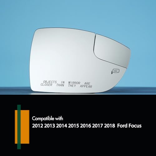 SNEMEEY Passenger Side Mirror Replacement for Ford Focus 2012 2013 2014 2015 2016 2017 2018, Right Side Mirror Glass Power Heated, Exterior Mirrors with Backing Plate CM5Z-17K707-G - Image 2