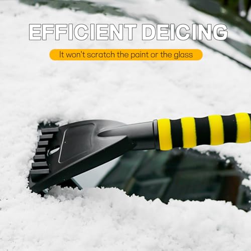 Hbxdeco 26" Snow Brush & Ice Scraper for Car Windshield Window, 2-in-1 Detachable Snow Removal Scraper, Scratch Free Snow Removal Tool with Ergonomic Foam Grip, Winter Car Accessories (Yellow) - Image 5