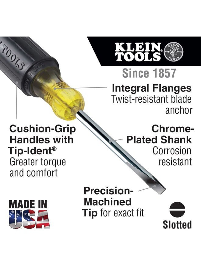 Klein Tools 85445 Screwdriver Set, Slotted, Phillips and Square Tip Drivers, Non-Slip Cushion Grip, 5-Piece - Image 2