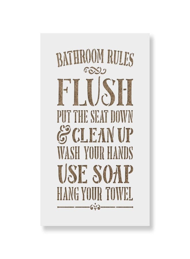 Stencil Revolution Bathroom Rules Bathroom Sign Stencil - Transform Your Space with Sign Stencils, Rules Sign - Image 1