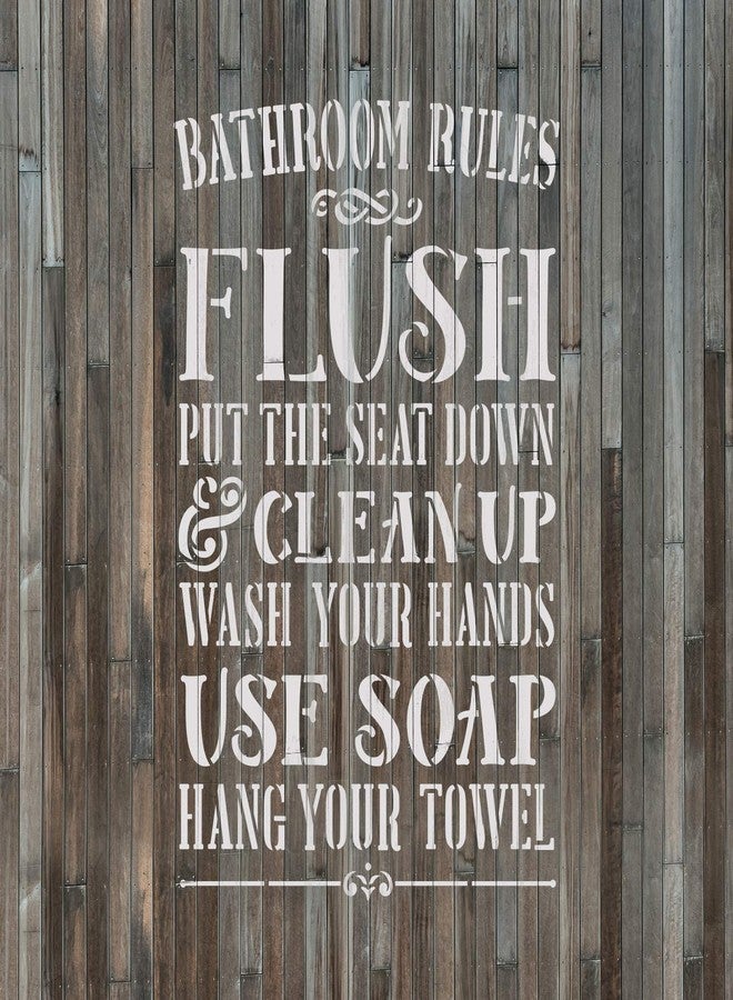 Stencil Revolution Bathroom Rules Bathroom Sign Stencil - Transform Your Space with Sign Stencils, Rules Sign - Image 4