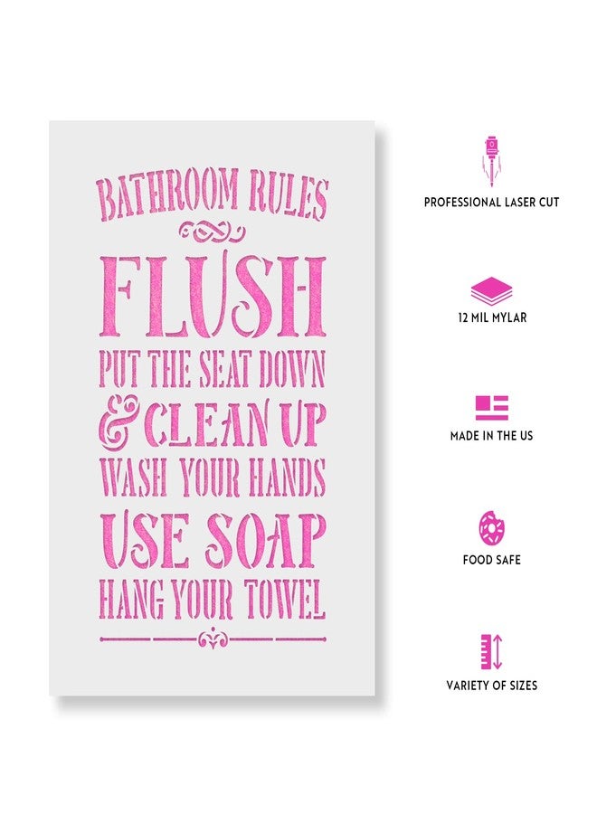 Stencil Revolution Bathroom Rules Bathroom Sign Stencil - Transform Your Space with Sign Stencils, Rules Sign - Image 2