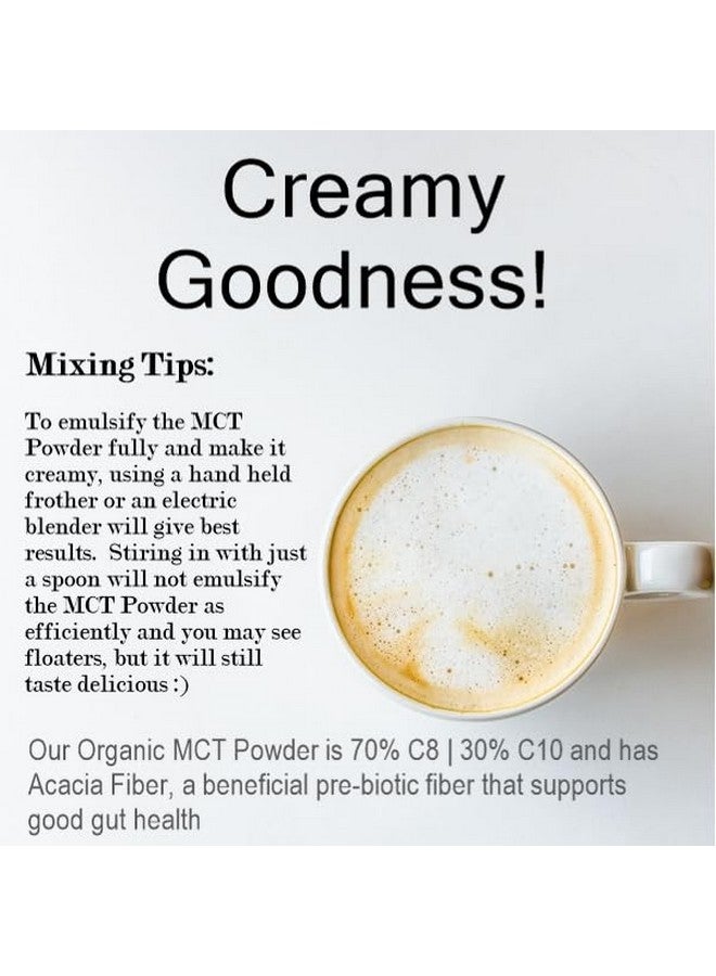 Intentionally Bare Intentionally Bare Organic MCT Oil Powder - Zero Net Carbs & No Grit MCT Powder for Body & Brain - Vegan MCT Creamer for Coffee, Tea, Shakes, Smoothies & Baking with 70% C8 & 30% C10 - Unflavored - Image 3