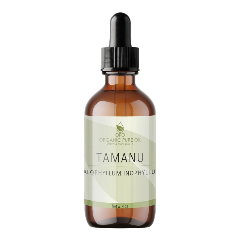 Tamanu Oil  4 oz Glass with Dropper  Pure Unrefined Cold Pressed Non GMO Vegan Carrier Oil for Face Hair Skin Body Locs Dryness Moisturizer Soap Creams DIY Skincare  OPO