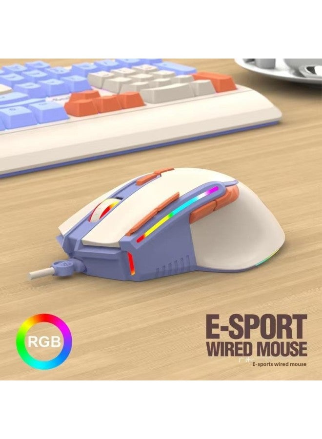 Viper Q15 Wired Gaming Mouse Desktop Computer Notebook Home Office Lighting Macro Programming LOL E-sports-Color:Q15 Wired Mouse 【milk Coffee Color】 - Image 3