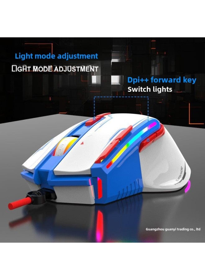 Viper Q15 Wired Gaming Mouse Desktop Computer Notebook Home Office Lighting Macro Programming LOL E-sports-Color:Q15 Wired Mouse 【milk Coffee Color】 - Image 5