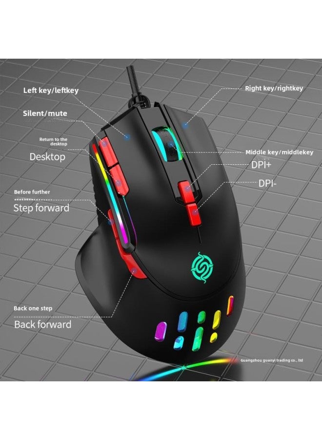 Viper Q15 Wired Gaming Mouse Desktop Computer Notebook Home Office Lighting Macro Programming LOL E-sports-Color:Q15 Wired Mouse 【milk Coffee Color】 - Image 4