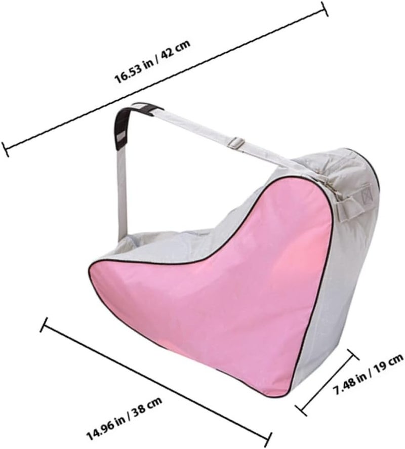 CHILDWEET 2 Pcs Portable Roller Skate Bags Pink Oxford Cloth Triangle Storage Pouches Thickened Sturdy Handbags for Ice Skates Suitable for Outdoor Skating and Travel - Image 2