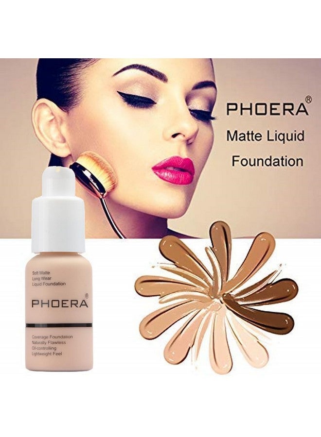 WFWJ 2 Pack PHOERA Foundation,Flawless Soft Matte Liquid Foundation 24 HR Oil Control Concealer Foundation Makeup,Full Coverage Foundation for Women and Girls (102 Nude+104 Buff Beige) - Image 3