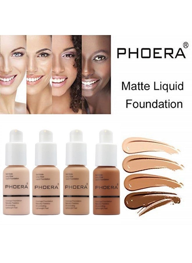 WFWJ 2 Pack PHOERA Foundation,Flawless Soft Matte Liquid Foundation 24 HR Oil Control Concealer Foundation Makeup,Full Coverage Foundation for Women and Girls (102 Nude+104 Buff Beige) - Image 5