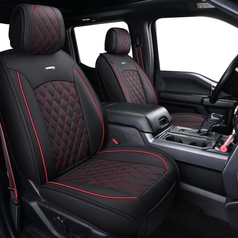 Aierxuan Car Seat Covers Full Set with Waterproof Leather Automotive Vehicle Cushion for Cars SUV Pickup Truck Fit for 2009 to 2025 Ford F150 Carhartt and 2017 to 2025 F250 F350 F450