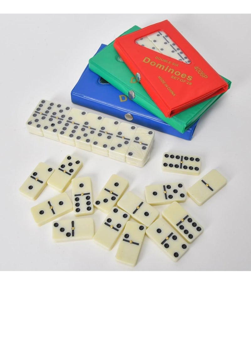 Adult Domino Set Classic Board Games Classic Family Board Games for Adults and Families for Professional Players in Vinyl Case 28 Pieces (Random Color) - Image 1