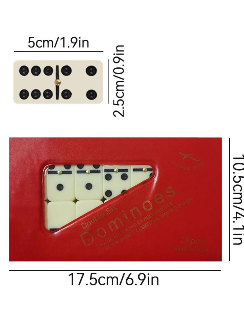 Adult Domino Set Classic Board Games Classic Family Board Games for Adults and Families for Professional Players in Vinyl Case 28 Pieces (Random Color) - Image 2