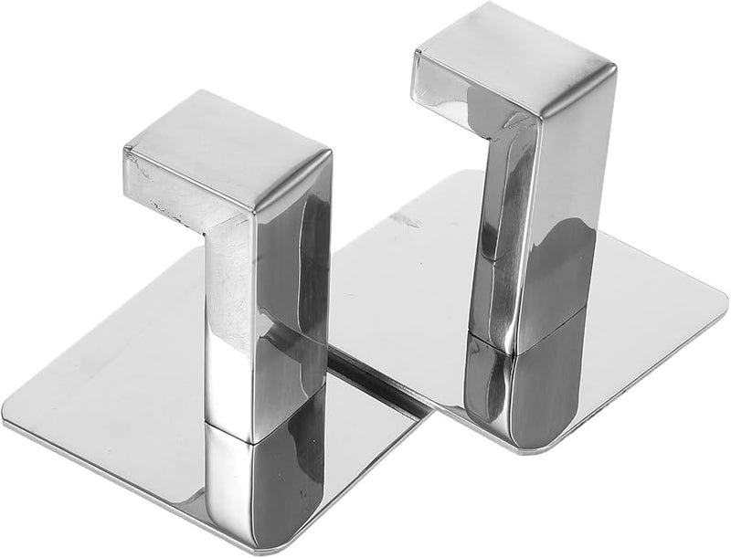 2Pcs 304 Stainless Steel Self Adhesive Towel Hooks Heavy Duty No Drill Wall Mount for Bathroom Kitchen - Image 1