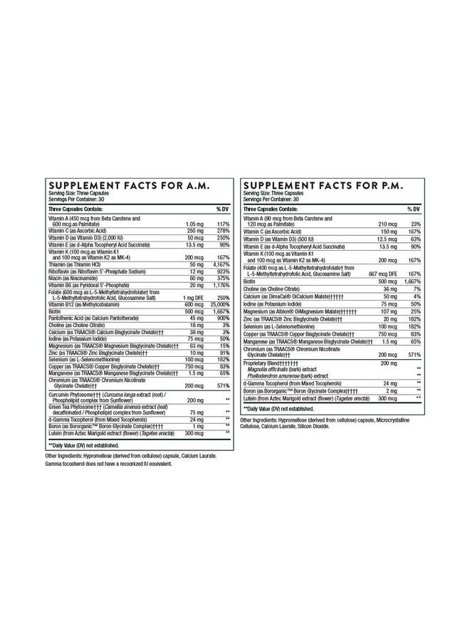 Thorne - Research Multivitamin Elite A.M. And P.M. Formula To Support A Highperformance Nutrition Program 180 Capsules - Image 1