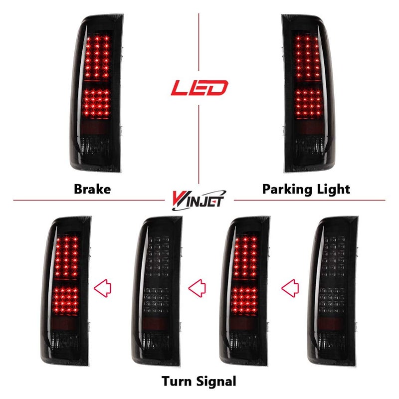 Winjet LED Tail Lights for 2008-2013 Chevy Silverado 1500, 2008-2014 Silverado 2500HD/ 3500HD, 2007 Chevy Silverado 1500/2500/ 3500 New Body, 2007-2014 GMC Sierra 1500/2500 HD/ 3500 HD SL/SLE - Image 2