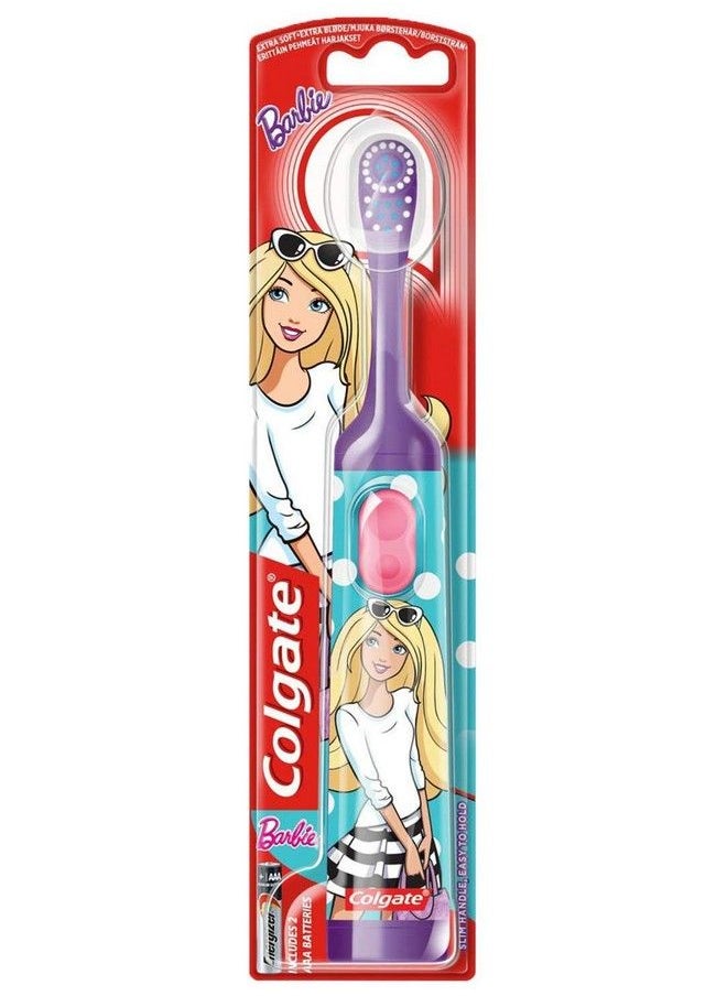Colgate - Colgate Kids Barbie Electric Battery Powered Toothbrush + Colgate Anticavity Kids Barbie Toothpaste (6+ Years) Strawberry Flavour 80G (Pack Of 2)+ Free Wall Mount Automatic Toothpaste Dispenser - Image 1