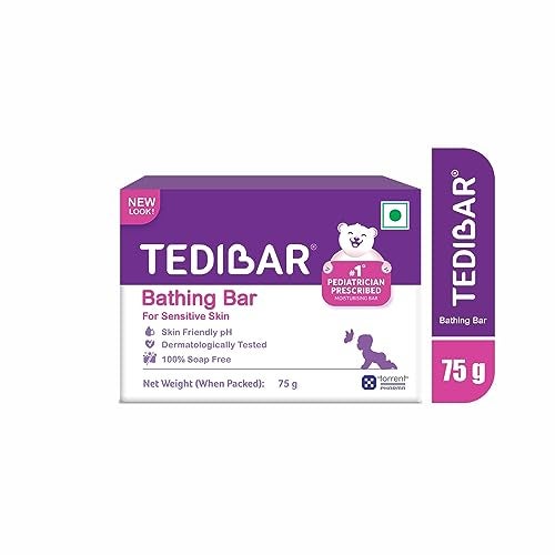 Tedibar Moisturising Baby Bathing Bar with Skin Friendly PH|100% Soap Free|Prevents Dryness & Rashes|Dermatologically Tested 75gm x Pack of 5 - Image 5