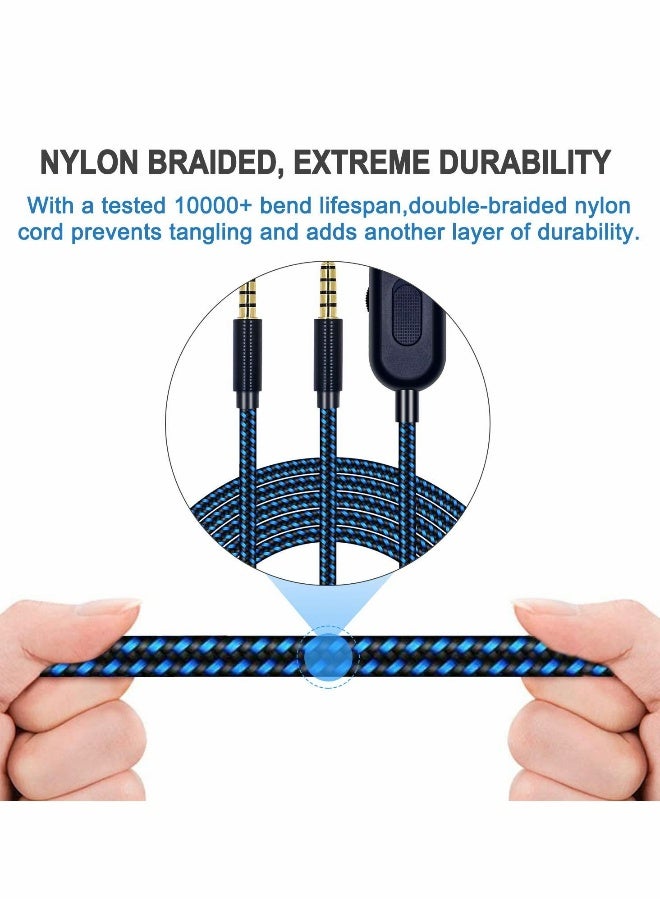 سلك استبدال لسماعات Astro A10 A30 A40 A50، كابل مع تحكم في مستوى الصوت ووظيفة كتم الصوت، بطول 2.0 م (6.5 قدم)، كابل متين مع تصميم مضفر متوافق مع بلاي ستيشن 4 PS4 عبر جاك 3.5 مم - Image 4