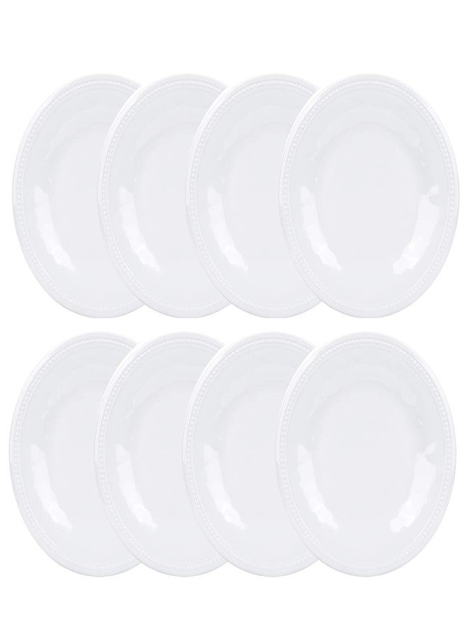 KX-WARE Melamine Plates set of 8, 11-inches Dinner Plates Set for Indoor and Outdoor Use, White - Image 1