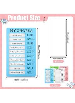 erorex Chore Chart For Kids Adults 4 Pcs Checklist Board Reusable To Do List Sliding Routine Chart With 20 Detachable Cards Adhd Tools For Reminder Daily Visual Schedule Home Rv Planning  - Image 2