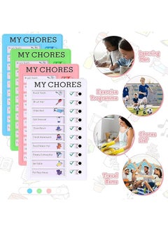 erorex Chore Chart For Kids Adults 4 Pcs Checklist Board Reusable To Do List Sliding Routine Chart With 20 Detachable Cards Adhd Tools For Reminder Daily Visual Schedule Home Rv Planning  - Image 3
