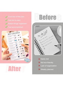 erorex Chore Chart For Kids Adults 4 Pcs Checklist Board Reusable To Do List Sliding Routine Chart With 20 Detachable Cards Adhd Tools For Reminder Daily Visual Schedule Home Rv Planning  - Image 4