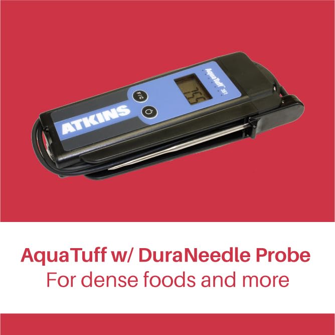 Cooper-Atkins مقياس حرارة ثيرموكوبل مقاوم للماء من كوبر-أتكينز 35132 AquaTuff مع مسبار ديرنيدل القابل للتخزين، نطاق درجة حرارة من -100°F إلى 500°F - Image 2