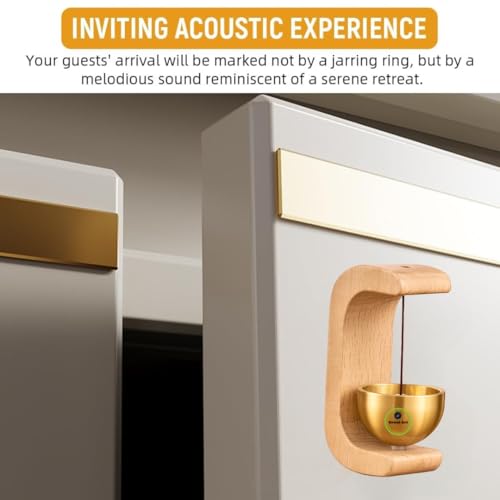 Great Art Door Chime Brass Bell Dopamine Bell Self-Adhesive Doorbell,Serene Acoustic Housewarming Gift Sound Vintage Positive Energy Showpiece for Living Room Office,Restaurant-02 - Image 3