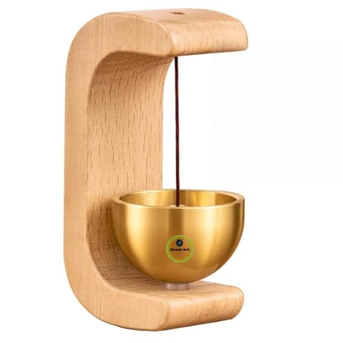 Great Art Door Chime Brass Bell Dopamine Bell Self-Adhesive Doorbell,Serene Acoustic Housewarming Gift Sound Vintage Positive Energy Showpiece for Living Room Office,Restaurant-02 - Image 1