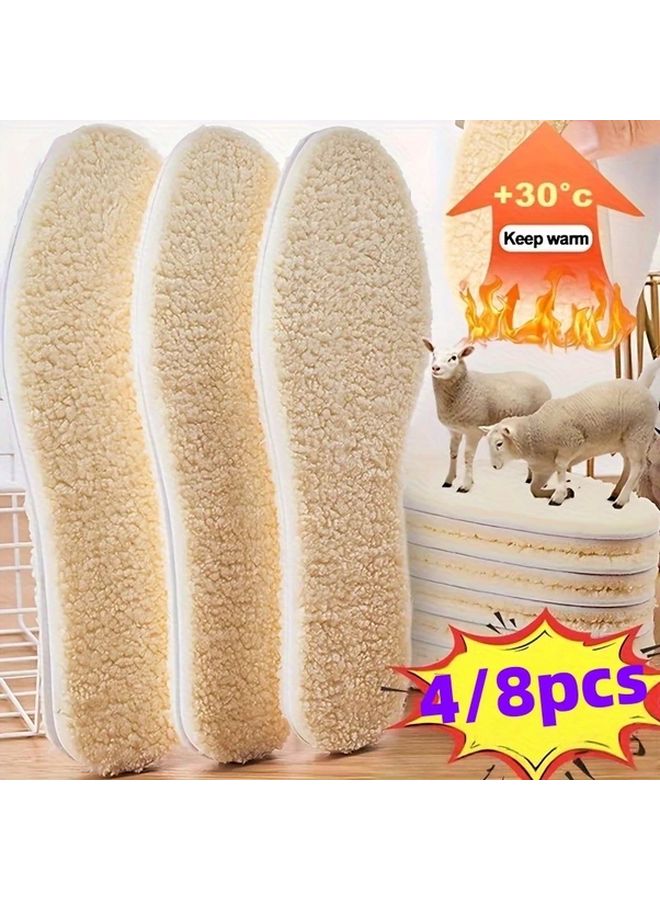 Thickened Winter Plush Insoles 4pcs 2 Pairs Size EU45 46 US9 5 10 UK8 5 9 - Image 3