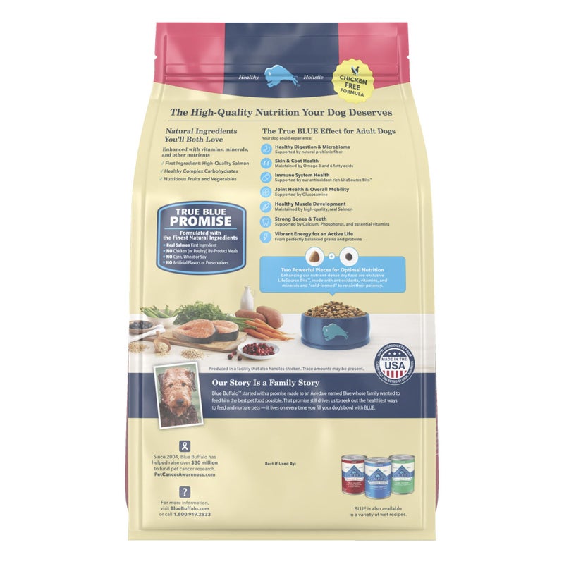 Blue Buffalo Life Protection Formula Adult Dry Dog Food, Helps Build and Maintain Strong Muscles, Made with Natural Ingredients, Salmon & Brown Rice Recipe, 15-lb. Bag - Image 2