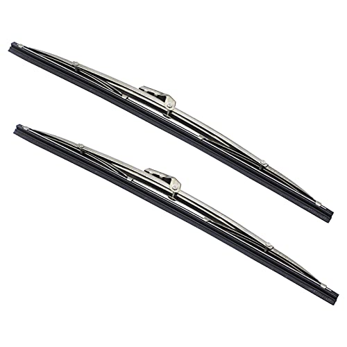 LAFORMO Windshield Wipers - Front 12" Stainless Steel Windshield Wiper Blades Replacement for Ford & GM Polished 2PCS - Image 1