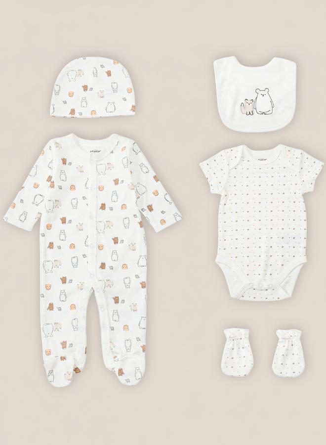 infancie 5-Piece Soft Safari Friends Baby Gift Pack Set - Image 1