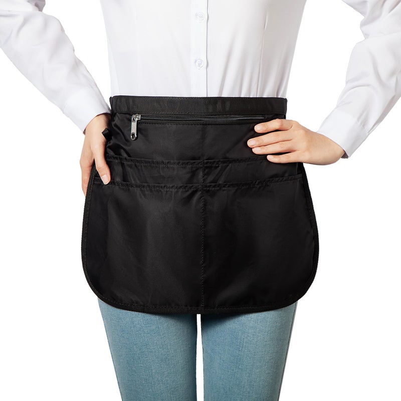 Bafelia Small Size Barber Apron with 5 Pockets, Waterproof and Bleach-proof Hair Stylist Apron for Men Women, Hairdresser Apron for Cosmetology (Black) - Image 3
