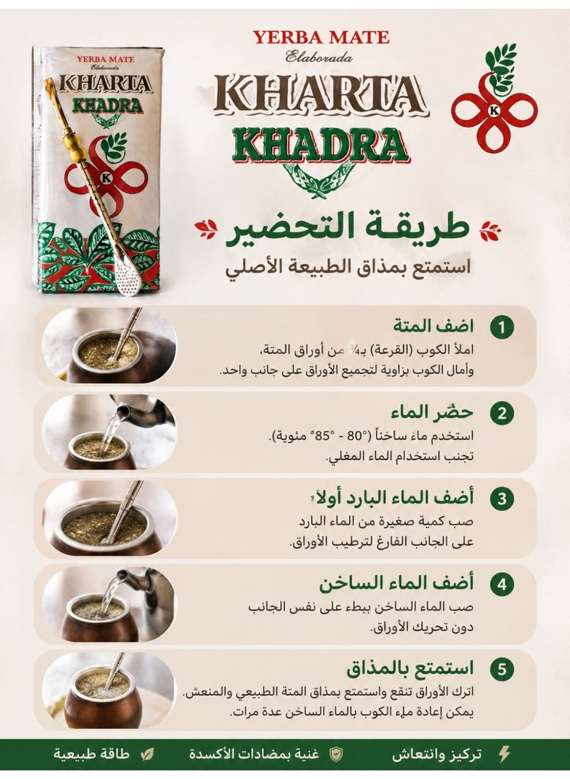 يربا ماتي شاي يربا ماتيه خارطة خضرا – عبوة 3 × 250 جرام | مشروب أعشاب يربا ماتيه بطعم غني ومنعش | أوراق ماتيه أصلية لتحضير مشروب تقليدي يومي | شاي أعشاب مستوحى من الثقافة اللاتينية - Image 5