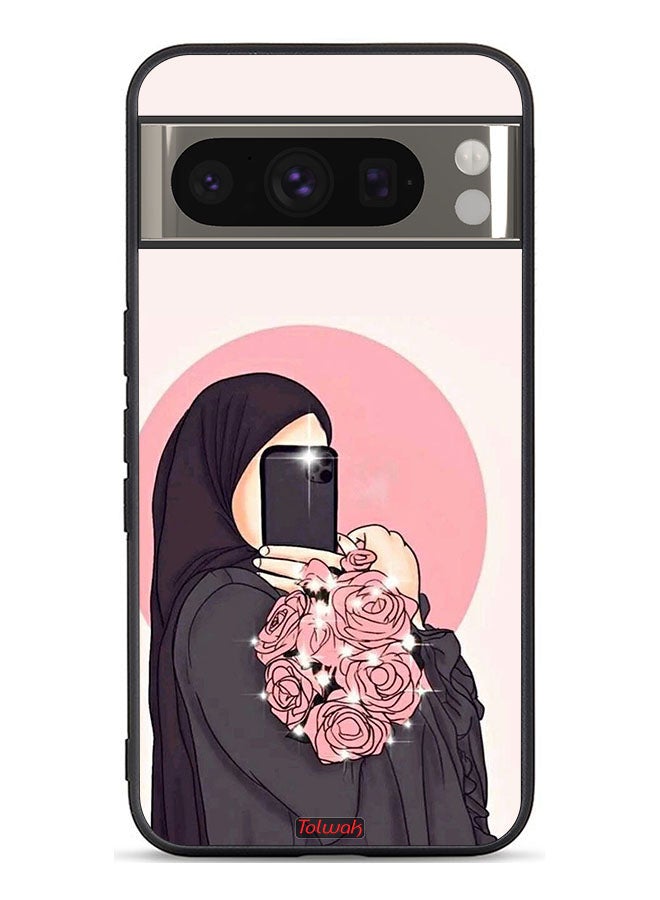 Tolwak Google Pixel 8 Pro Protective Case Cover Making Selfies While Holding Flowers Art - Image 1