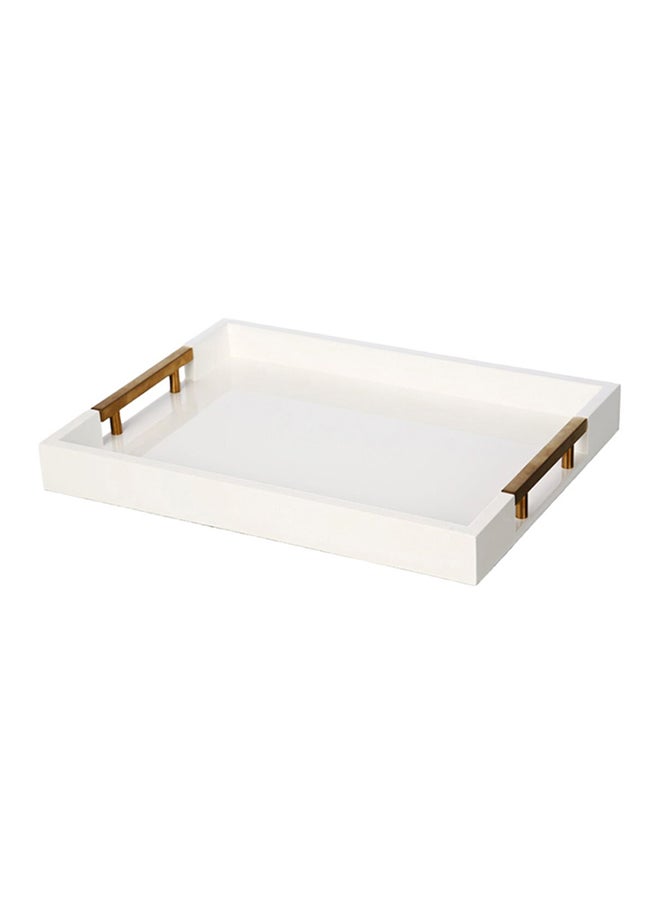 Felli - Rectangular Wooden Tray with Handle White and Gold 5 x 30 x 40 cm Y1K150055-W - Image 1